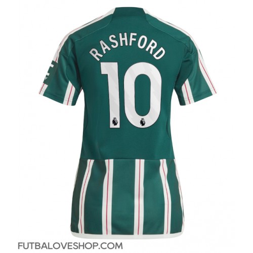 Dres Manchester United Marcus Rashford #10 Preč pre Ženy 2023-24 Krátky Rukáv